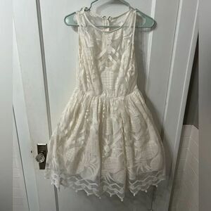 Anthropologie White Lace Formal Dress